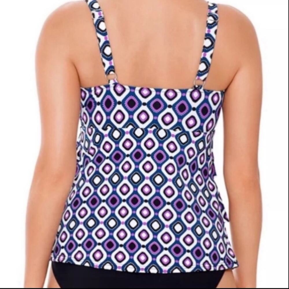 Swim Solution tiered one piece swimsuit Sz 10 - Picture 2 of 7